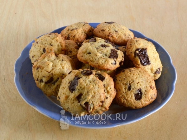 Recept amerických cookies s čokoládou (s čokoládou kusy)