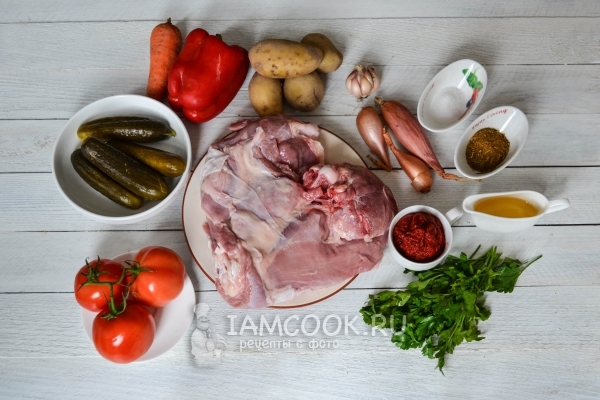 Ingredients for azu from turkey in multivark