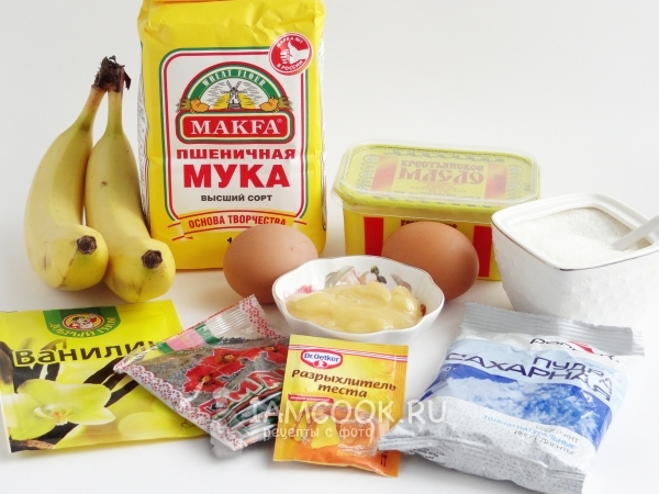 Ingredienser til banankage i multivariat