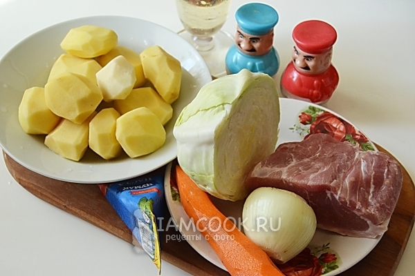 המצרכים של כרוב biguf עם תפוחי אדמה