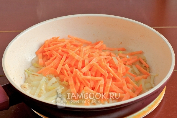 Setzen Sie die Karotten Zwiebeln