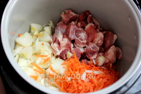 Mix meat, onions and carrots