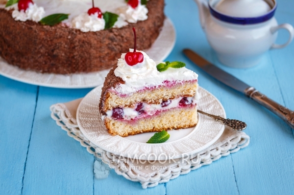 खट्टा क्रीम के साथ बिस्कुट केक का फोटो