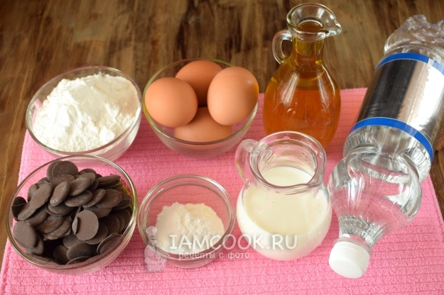 Ingredientes para panqueques con chocolate