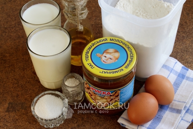 Ingredientes para panqueques con leche condensada