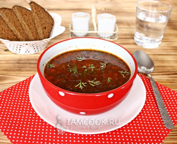Photo of borsch without potatoes with beans