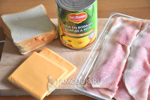 Състав за сандвичи с ананас, шунка и сирене