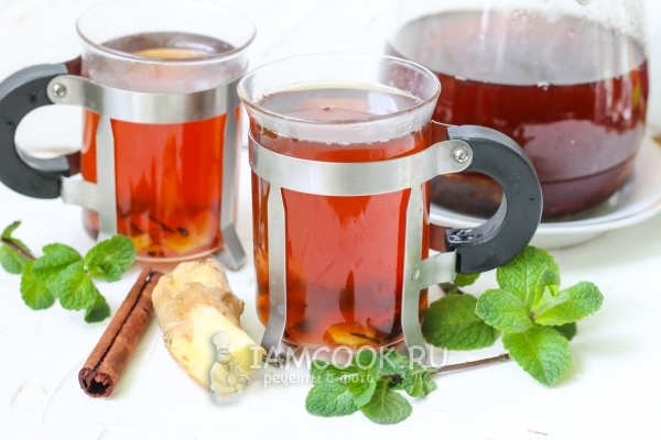 茶与姜和肉桂的照片
