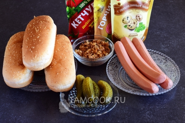 Ingredienti per l'hot dog danese