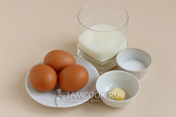 Ingredienti per omelette dietetiche in forno