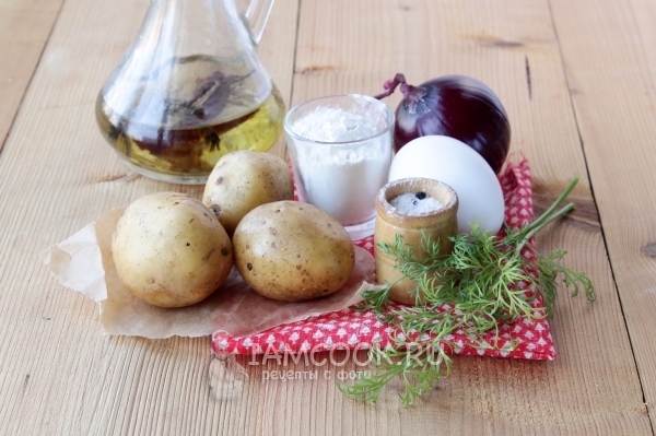 Ingredientes para los panqueques de patata bielorrusos