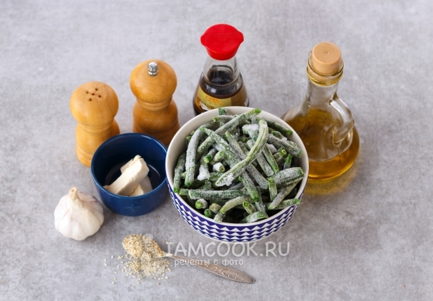 Ingredienti per fagioli con aglio e salsa di soia
