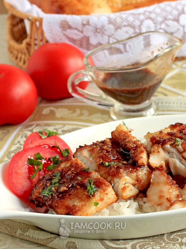 Recipe of pike-perch fillet with marinated sauce