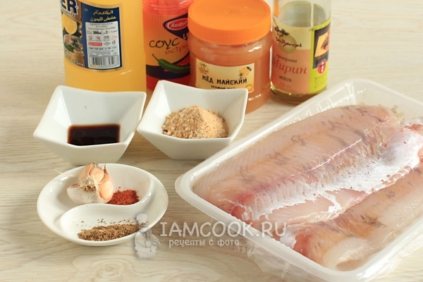 Ingredients for pike-perch fillet with marinated sauce