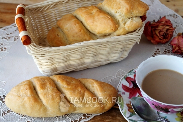 صورة للخبز الفرنسي في الفرن