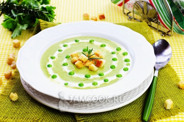 Foto di zuppa di crema di piselli