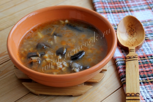 Receta de sopa de champiñones con cebada perlada