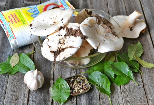 Ingredienti per funghi caldi salati