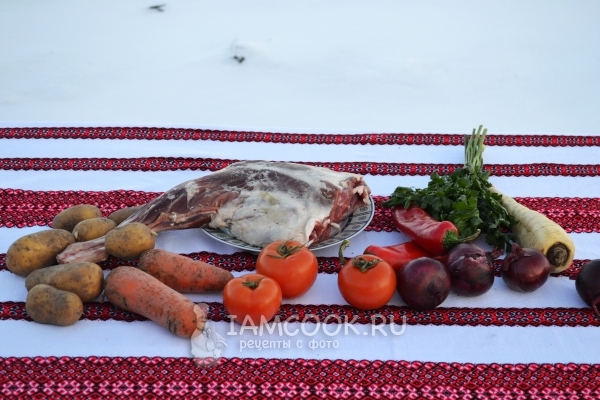 Hozzávalók hashlámának bárányból a téten