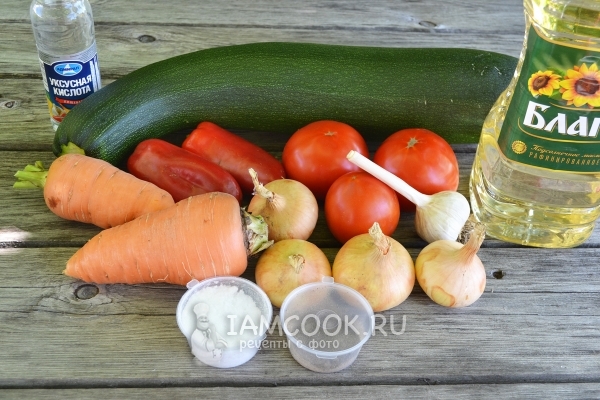 Ingredients for squash caviar for the winter through a meat grinder