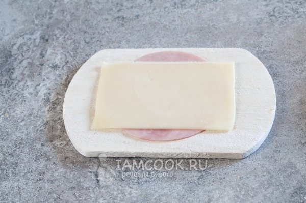 Put the cheese on the ham