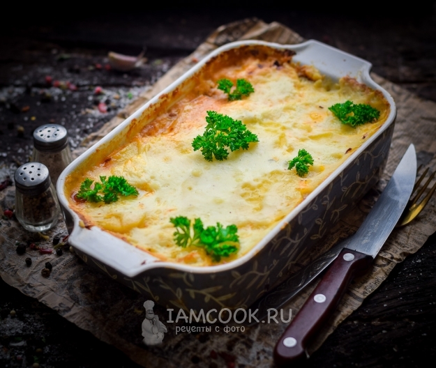 Photo of potato lasagna with minced meat