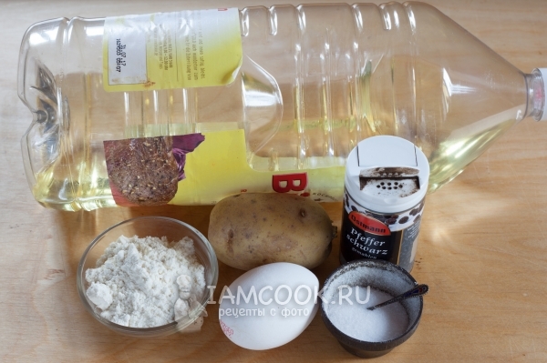 Συστατικά για σπείρες πατάτας σε λάδι