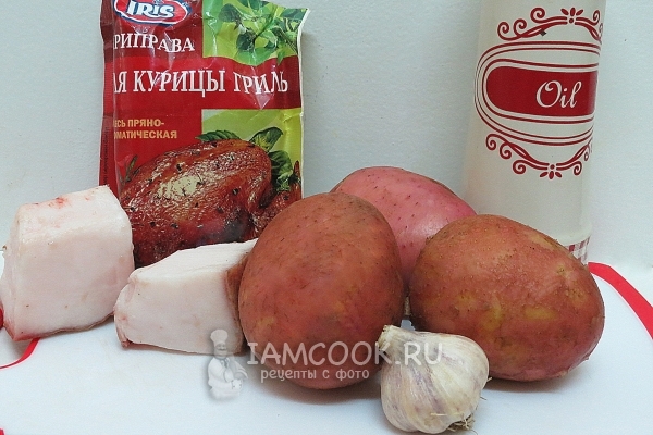 Zutaten für Kartoffel-Akkordeon mit Speck im Ofen