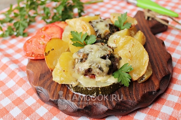 Kartoffelrezept mit Hackfleisch und Zucchini im Ofen