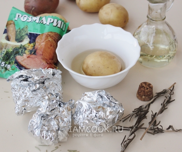 Fill the potatoes with foil