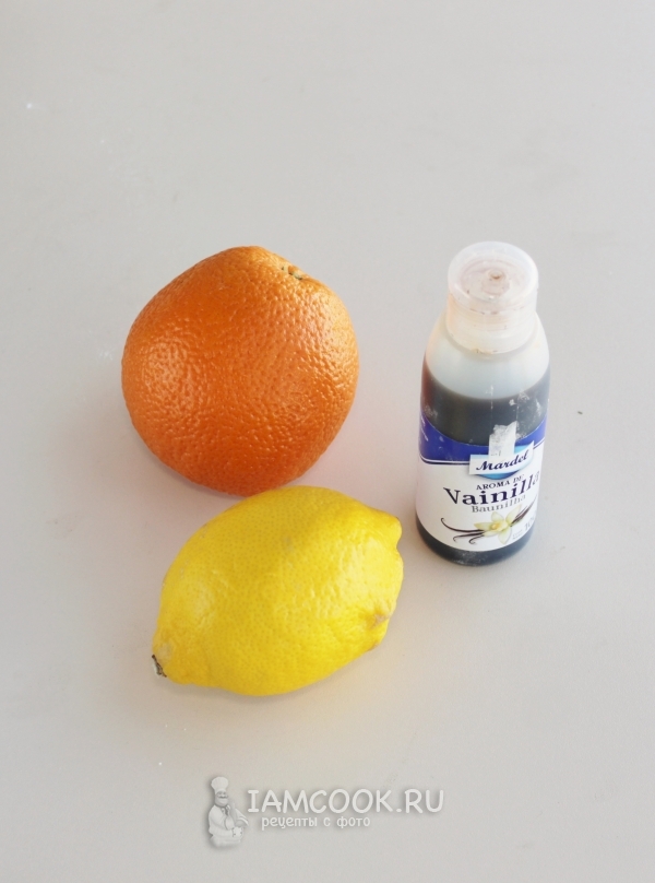 Προετοιμάστε λεμόνι, πορτοκάλι και βανιλίνη