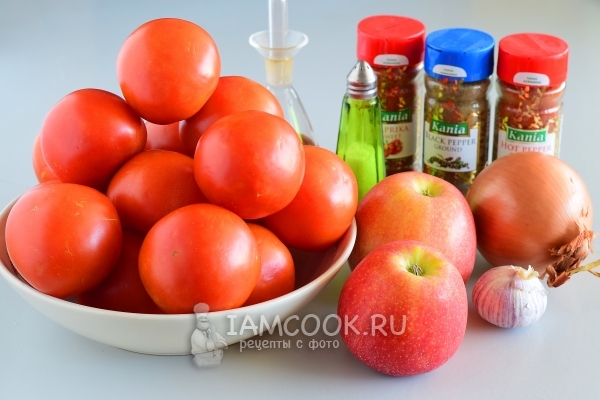 Ingredientes para el ketchup casero 