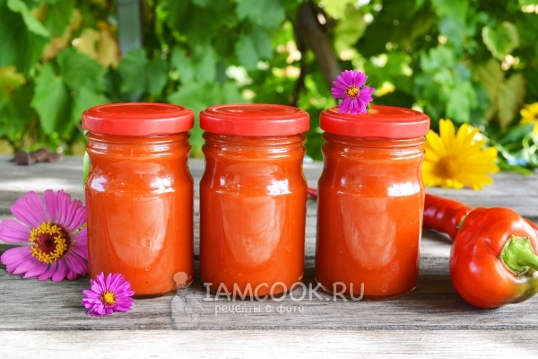 Receta de ketchup con pimienta búlgara para el invierno en casa