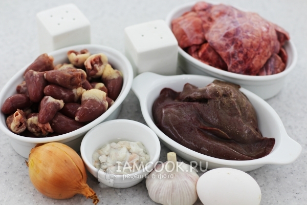 Ingredientes para salchicha de hígado