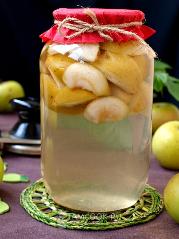 Rezept für Kompott von Äpfeln für den Winter ohne Sterilisation