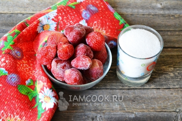 Ingredientes para compota de fresas congeladas