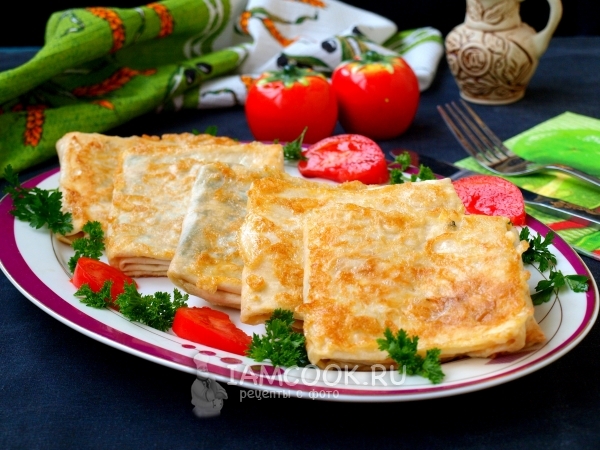 Receta de pan de pita con queso y verduras