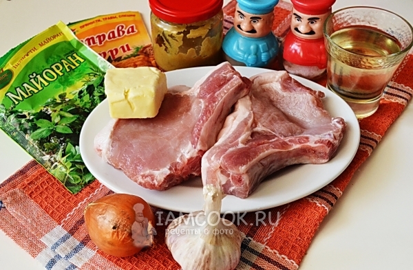 हड्डी पर सूअर का मांस कटलेट के लिए सामग्री