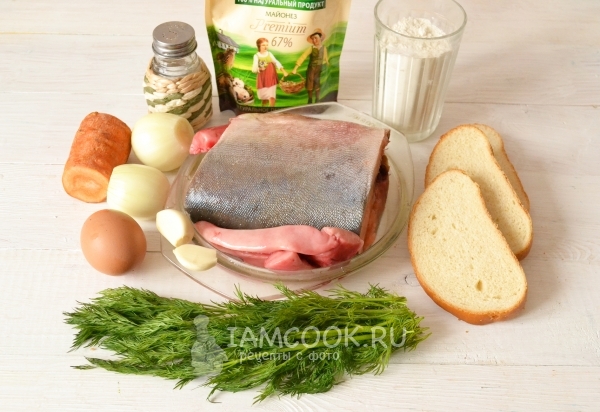 Ingredientes para chuletas jugosas de salmón chum