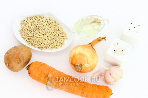 Ingredients for cutlet from pearl barley