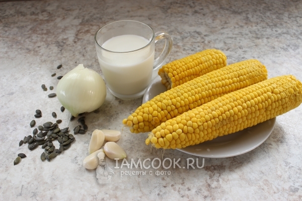 Hozzávalók a kukorica levespürére (friss kukorica)