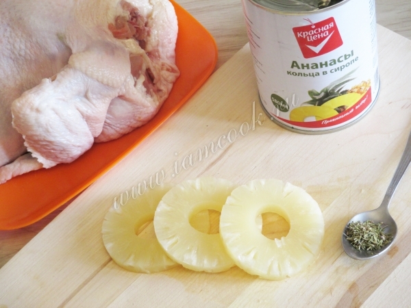 Ananasy a koření pro kuře