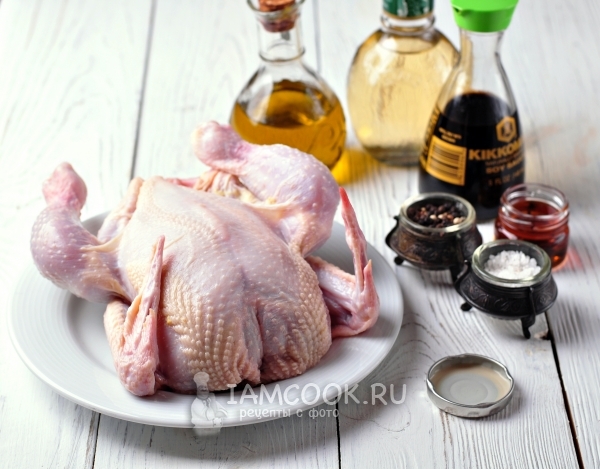 Ingredienser til kylling med honning i ovnen