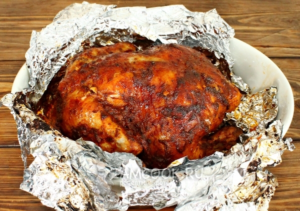 Chicken's recipe in the oven entirely in foil