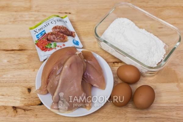 Ingredientes para filete de pollo en proteínas batidas batidas