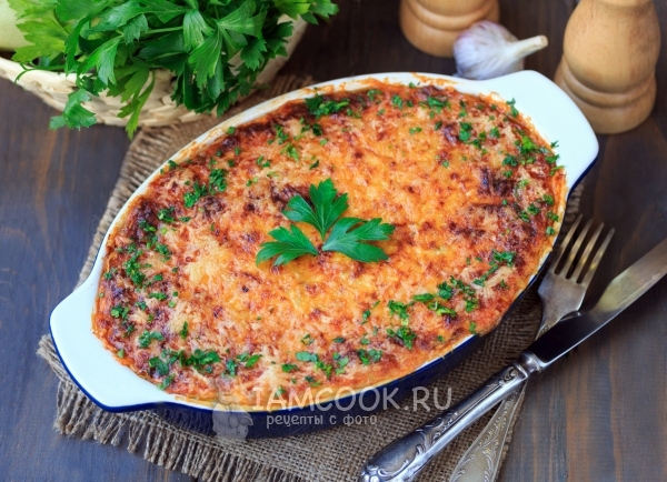 Minced मांस के साथ courgettes से Lasagna फोटो