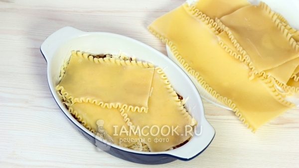 Oberseite der Lasagne Blatt