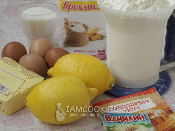 Bahan untuk pie lemon dengan meringue