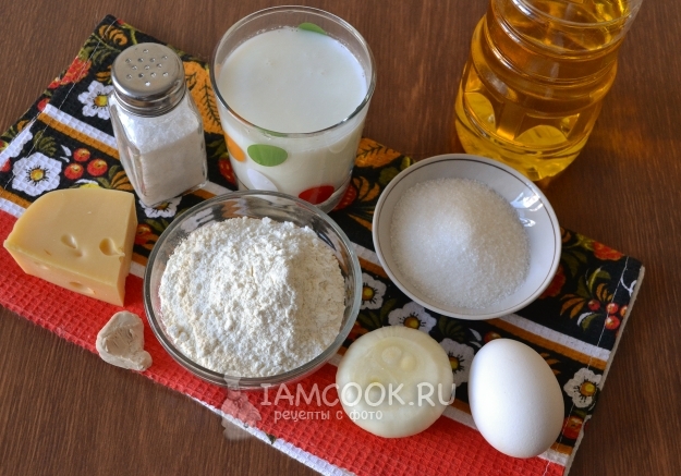 Ingredienser til løgbrød med ost