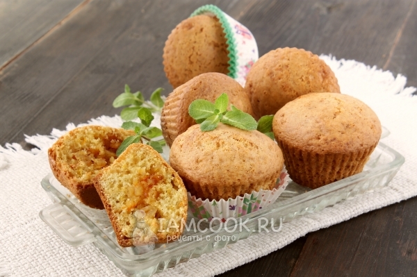 Foto muffin pada krim asam